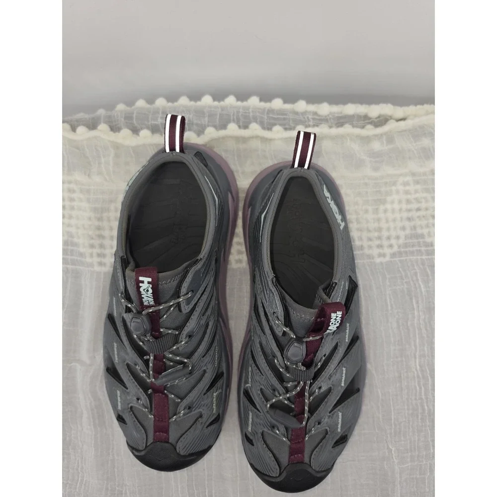 HOKA Hopara Outdoor Mountain Sandals Castlerock Elderberry Gray PurpleWomens 8.5